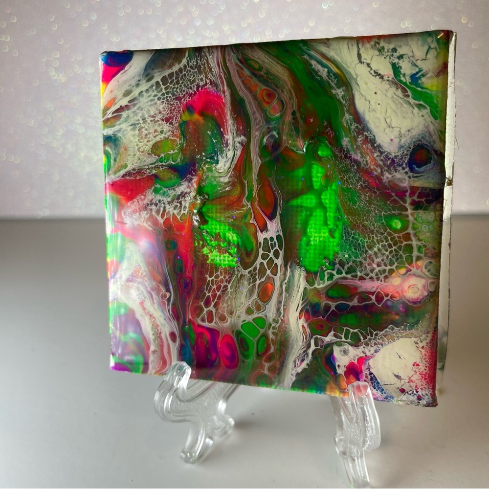 Abstract Multicolor Blacklight Resin Canvas Art